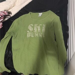 Old Navy Green Ski Bunny Kids Sweater
